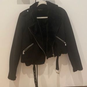 Zara fur lined Moto jacket